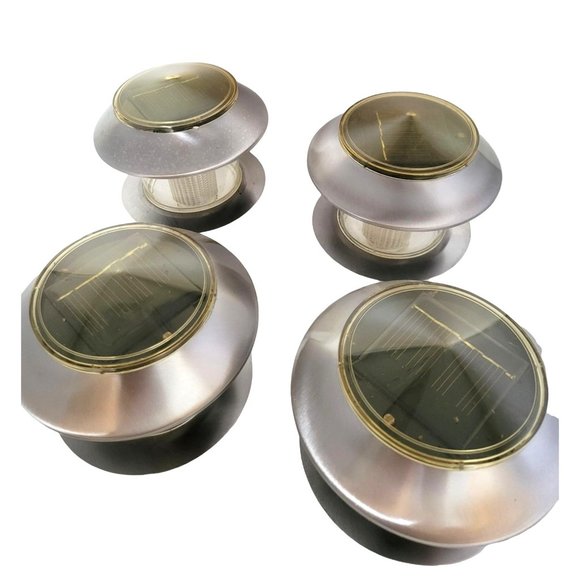 Solar Powered Landscaping Lights w poles, stakes and instructions shown - Picture 2 of 3